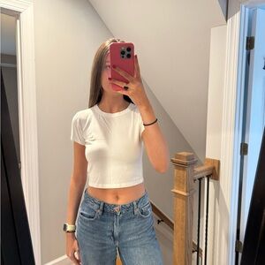 John Galt Classic White Crop Top